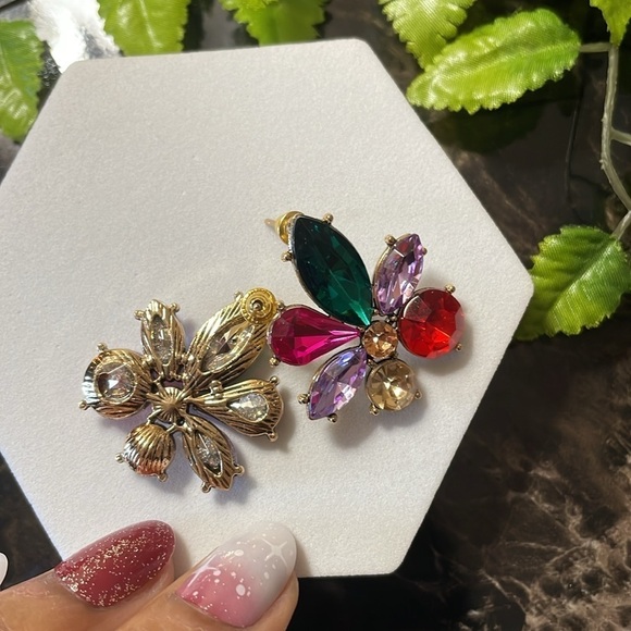 Crystal Colorful CZ Stud Earrings - Picture 10 of 14